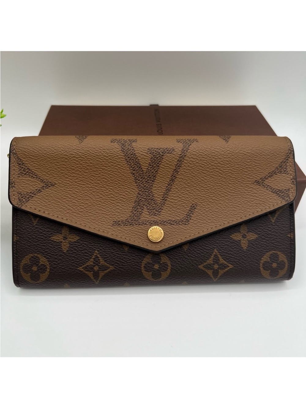Louis Vuitton Monogram Reverse Long Portefuille Sarah Wallet in Box 💯Authentic - Picture 11 of 11